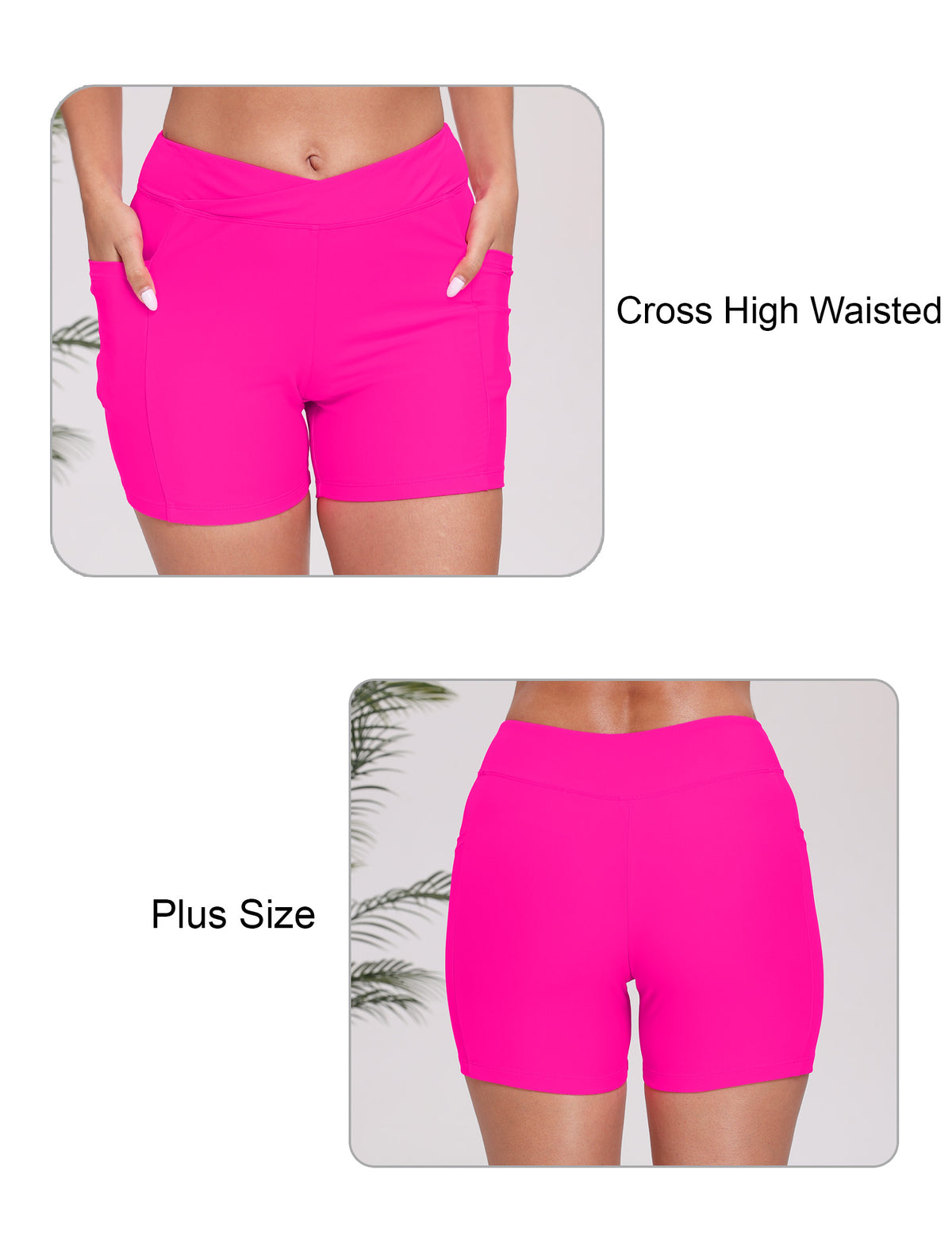 Summer Bliss Plus Size High Waisted Swim Board Shorts with Pockets