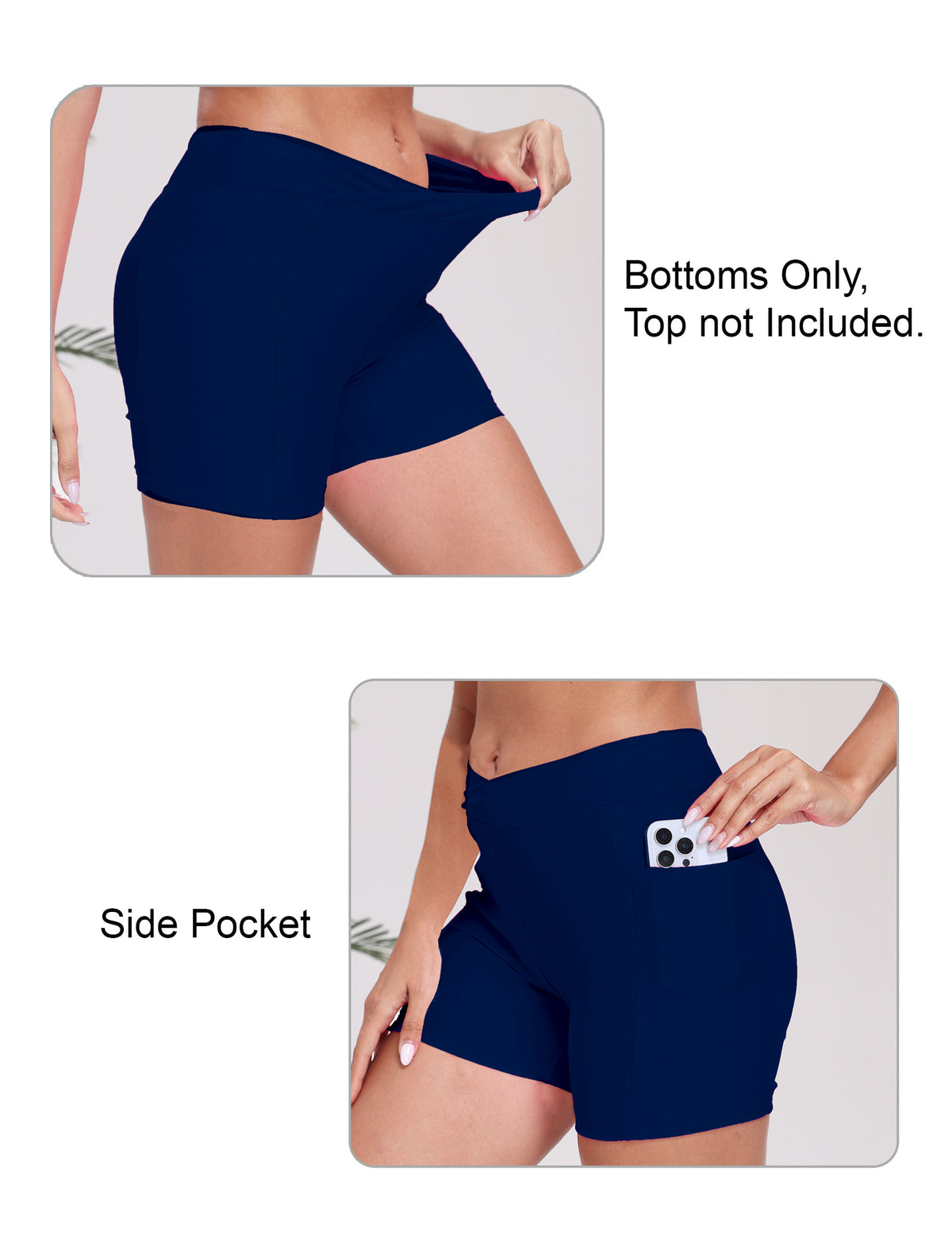 Summer Bliss Plus Size High Waisted Swim Board Shorts with Pockets
