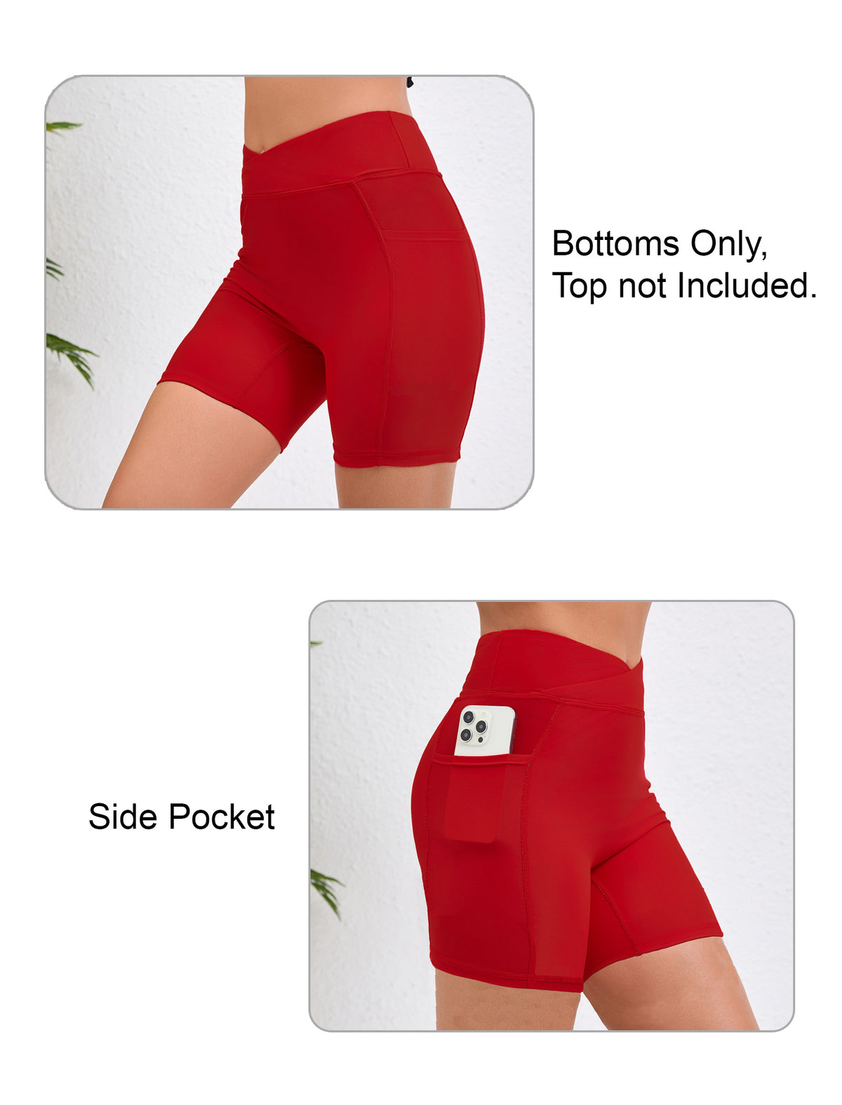 Summer Bliss High Waisted Swim Board Shorts with Pockets